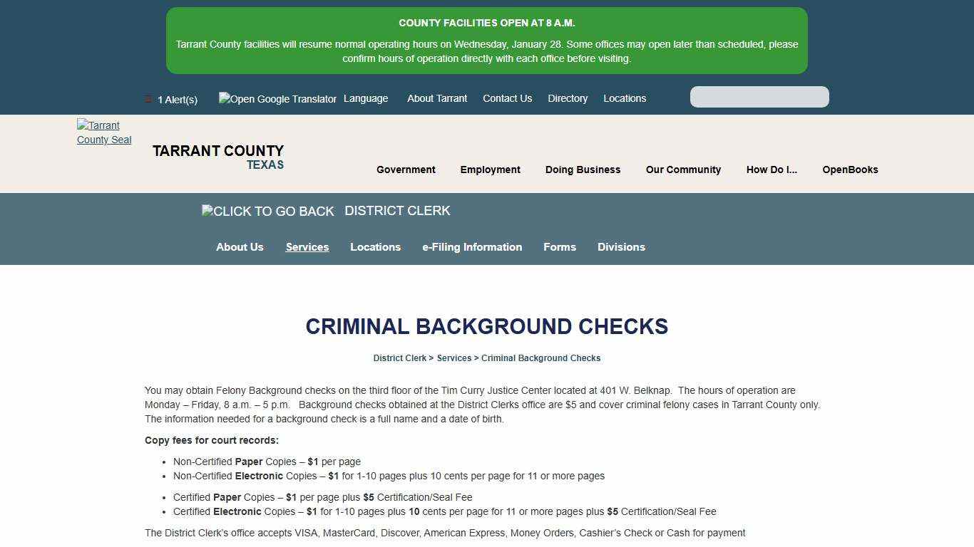 Criminal Background Checks